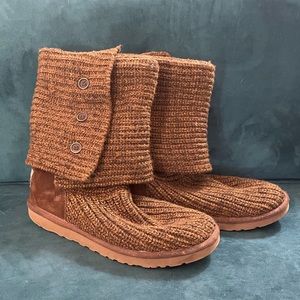 Brown knit Ugg boots Women’s size 9